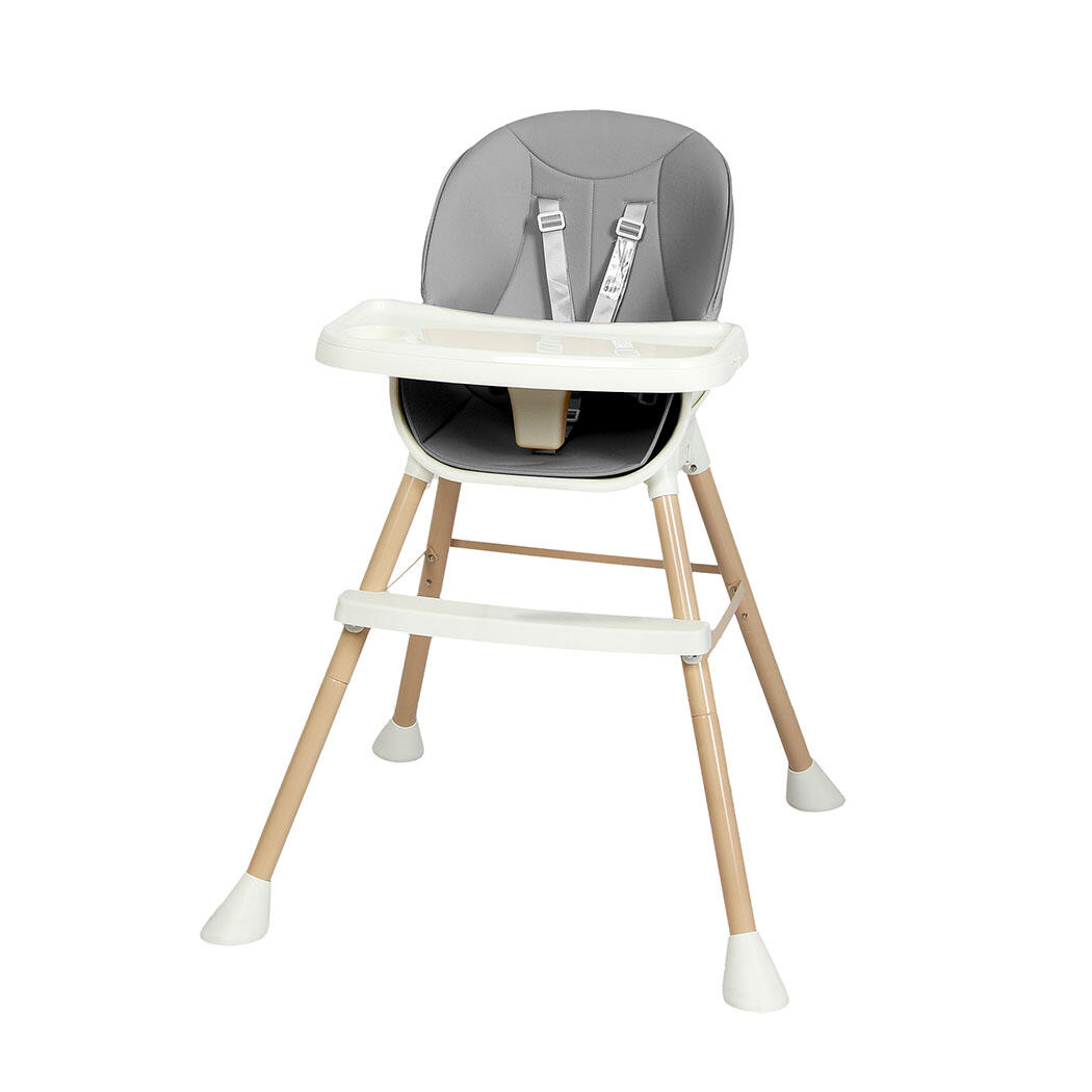 BoPeep   4 in 1 Baby High Chair Convertible Toddler Table Chair Set - Dark Grey