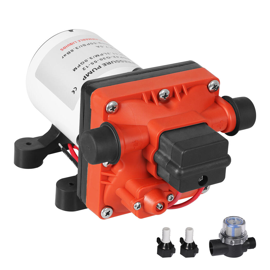 Traderight 12V Caravan Water Pump - Orange
