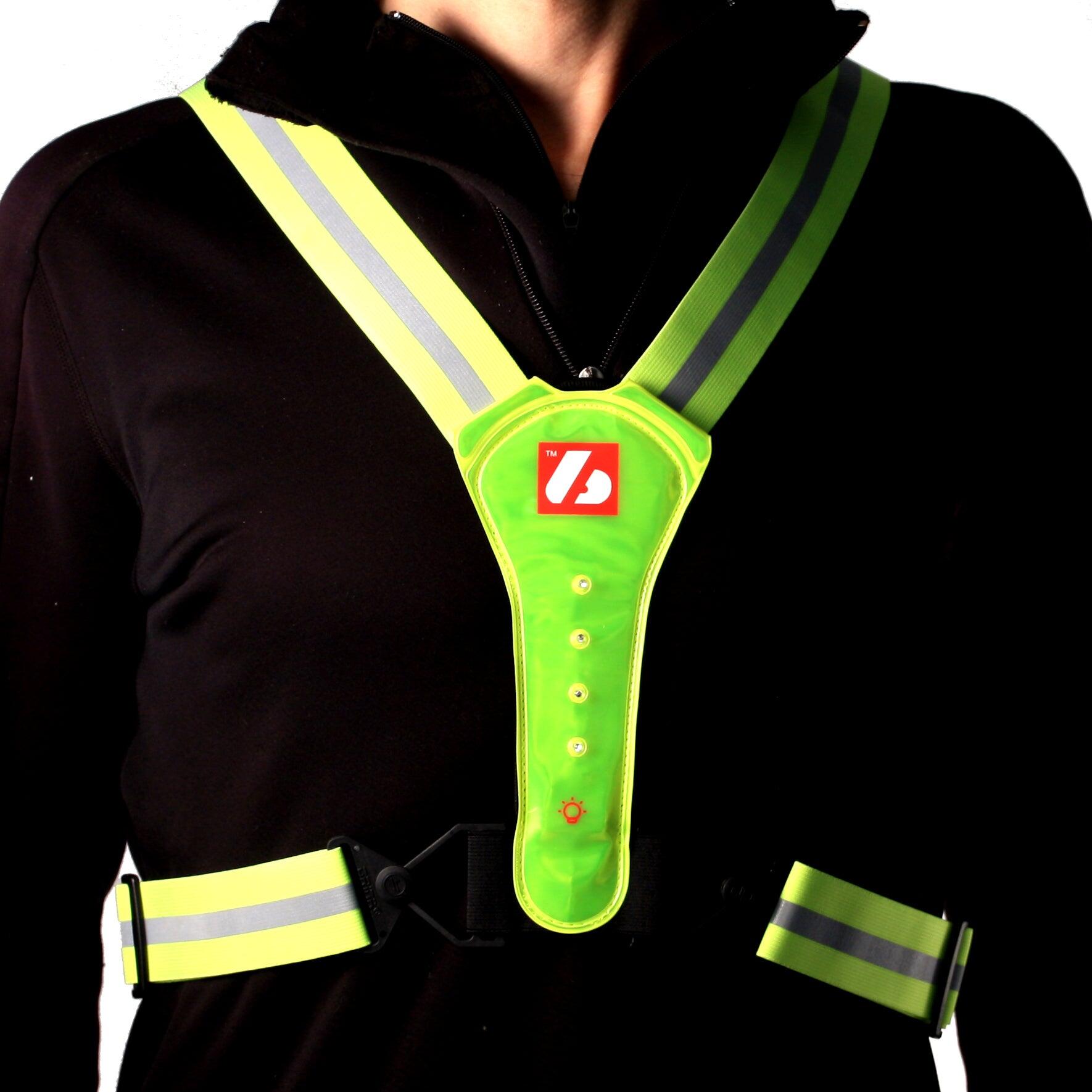 LW-1 Veste Jaune Fluo avec LED et Bandes Réfléchissantes (Ski – Running – Roll 3/5