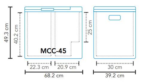 Cestovní kompresorová lednice Mestic Cool Box MCC-45 AC/DC Dual Zone 5/7