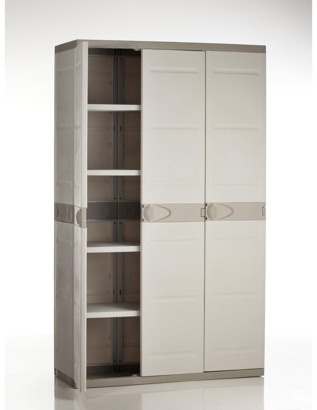 Armario de Resina con Escobero | 3 Puert JARDIN202 Beige 4/5