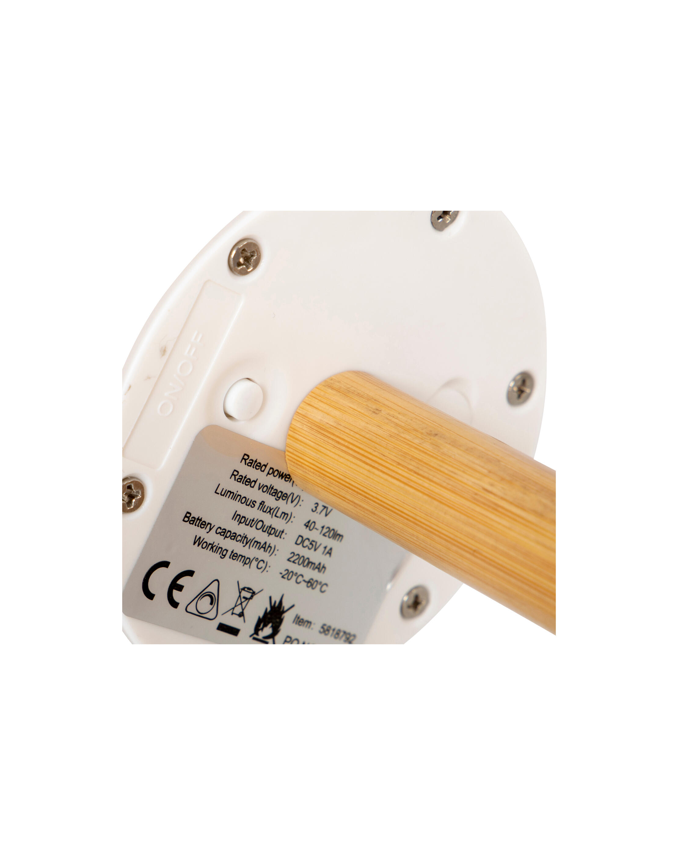 Urban Outdoor - Lampe de table - Cambridge - Bambou - Rechargeable - 160 Lumen 4/8