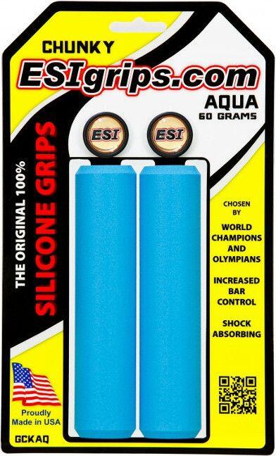 Puños de silicona ESI Chunky 32mm - Aqua 1/2