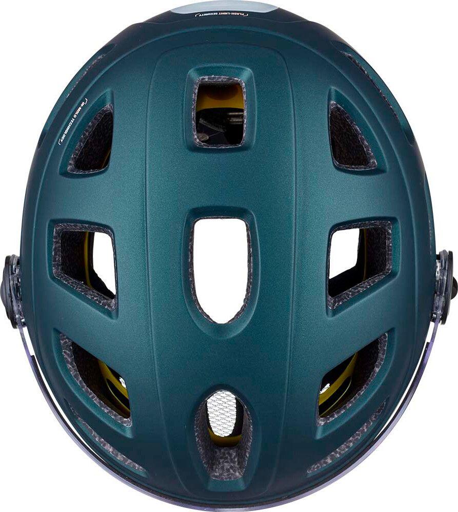 Casque Urbain Cairn Quartz Visor Led Usb Mips Bleu Metallique 3/4
