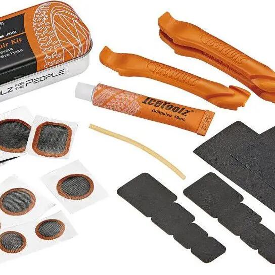 IceToolz Tyre Puncture Repair Kit 65A1 Bicycle Tyre Levers Patches Adhesive