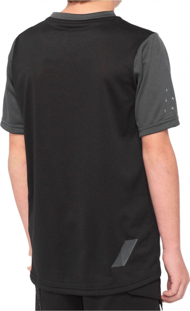 Maillot Manches Courtes Enfant 100% Ridecamp Jersey Noir / Gris 2/4