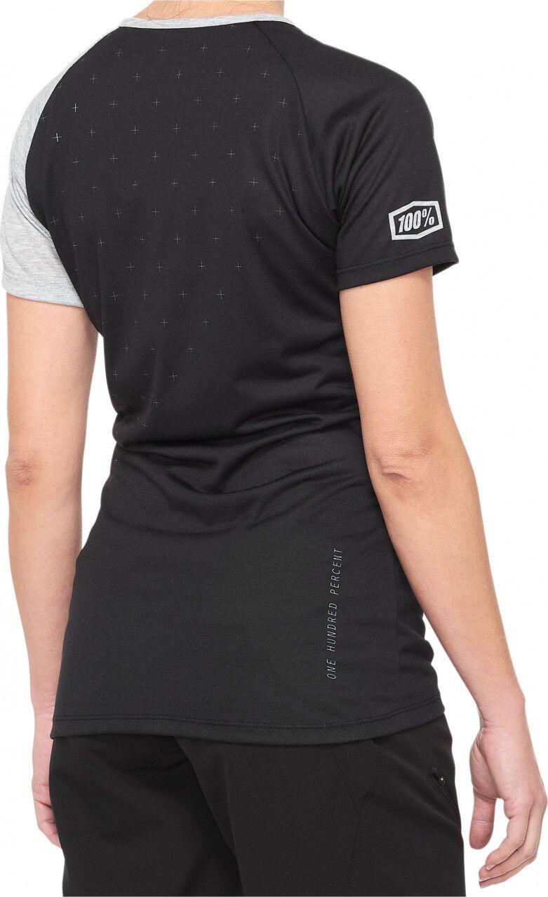 100% Airmatic Damen Kurzarmtrikot Schwarz / Grau 2/2