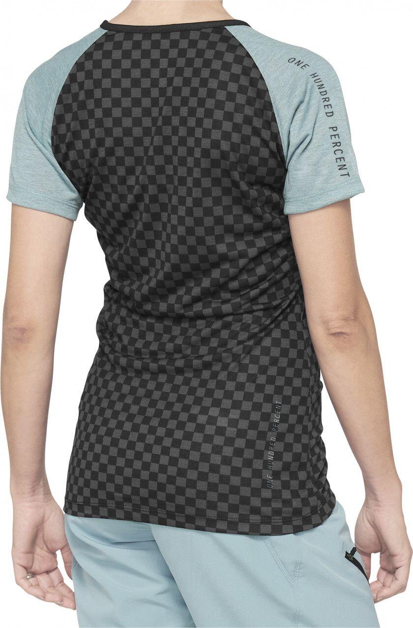 Maglia donna manica corta 100% maglia Airmatic Seafoam Checkers 2/4