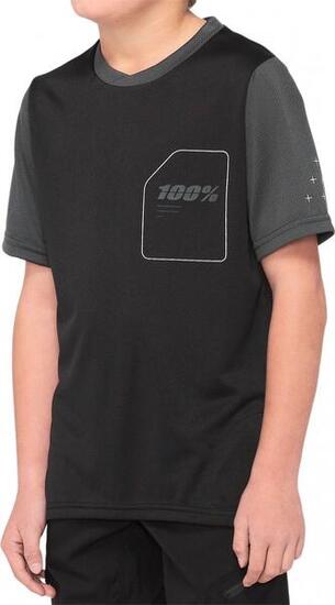 Maillot Manches Courtes Enfant 100% Ridecamp Jersey Noir / Gris
