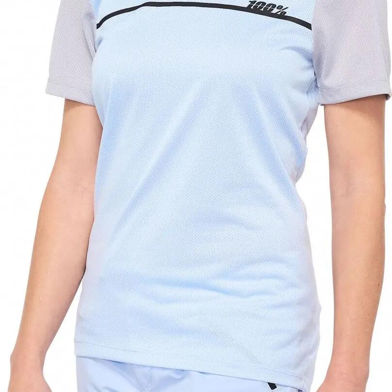 100% Ridecamp Women's Short Sleeve Jersey Blue / Gray