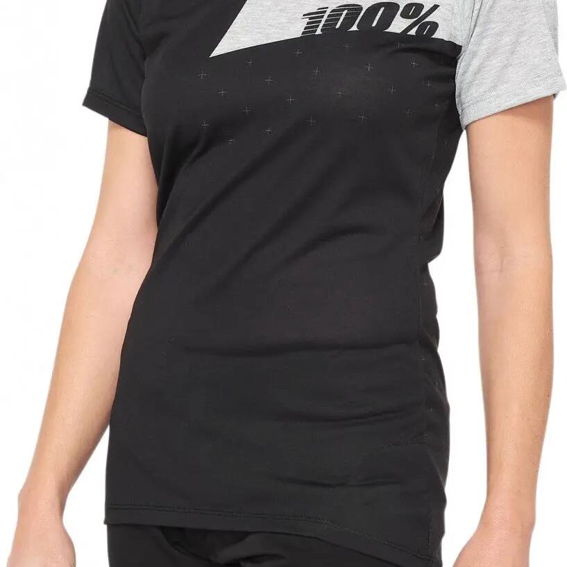 100% Airmatic Women's Short Sleeve Jersey Black / Gray