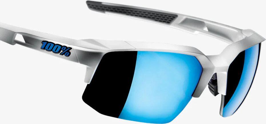 100% Speedcoupe Mat Wit / Blauwe Spiegelende Lens 3/4