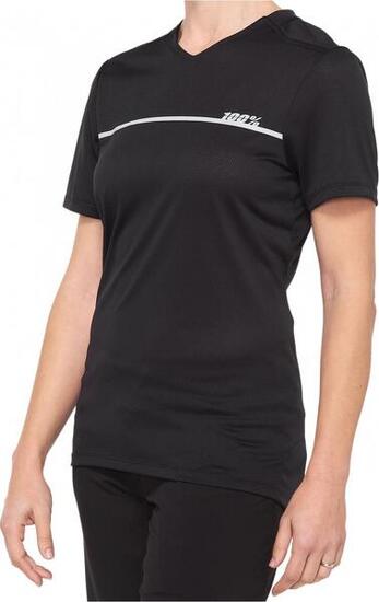 Maglia manica corta donna 100% Ridecamp nera / grigia