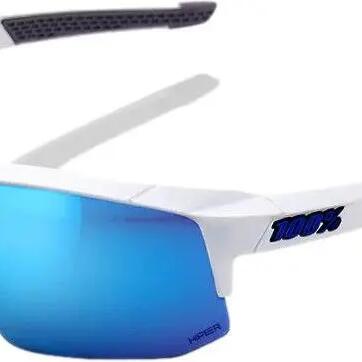 100% Speedcoupe Matte White Goggles / Blue Mirror Lens