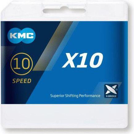Chaine KMC X10 114 maillons 10V Argent/Noir 2/7