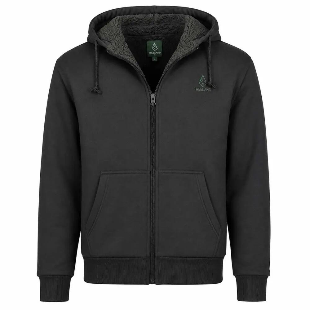 Sweat à capuche zippé vert Treeland polaire 100% polyester 3/5
