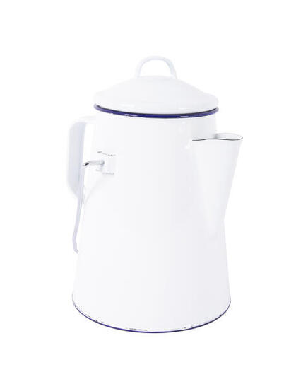 Bouilloire à thé - Émail - Blanc/Bleu - 1,6 Litres
