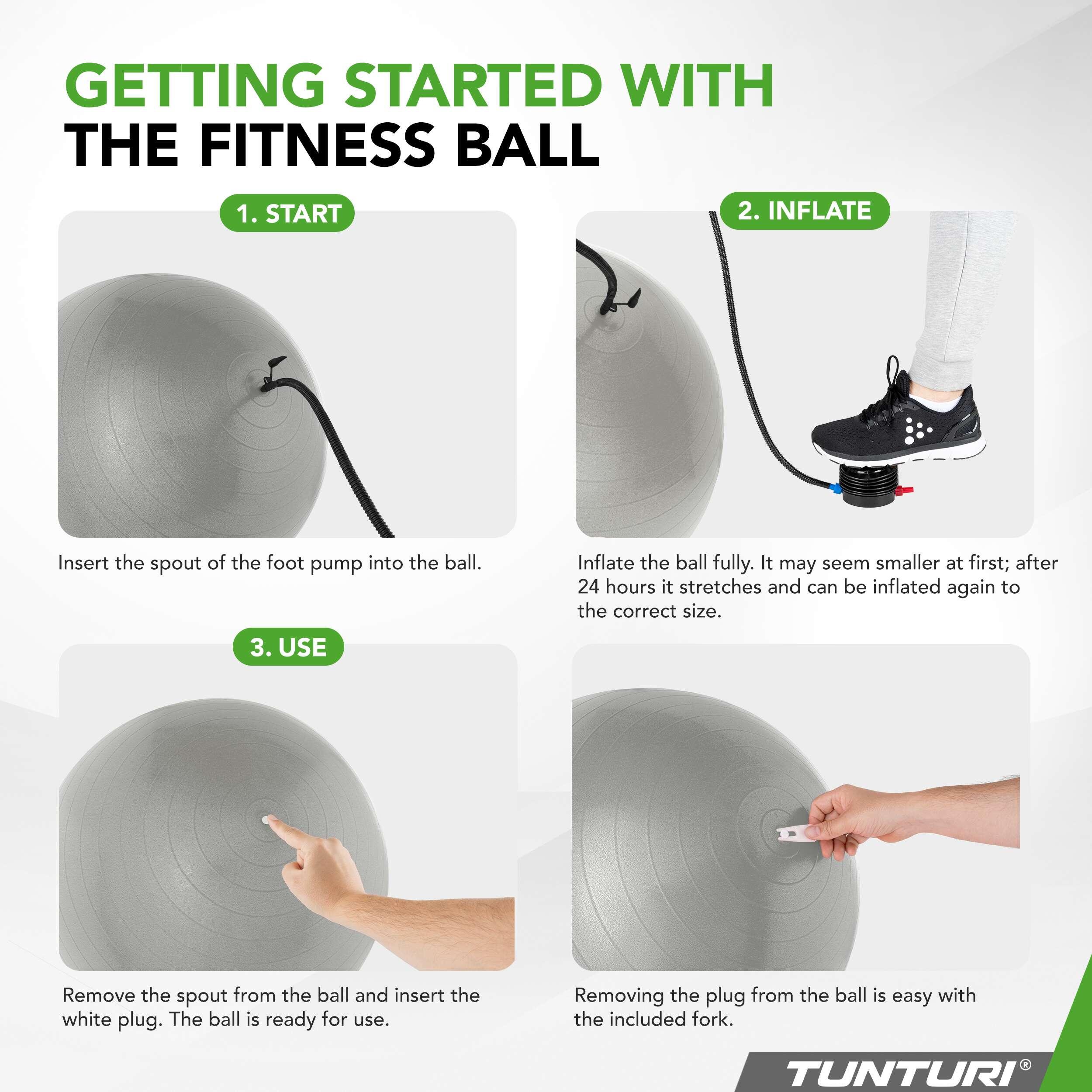 Ballon de fitness - Ballon de yoga - Pompe incluse - Capacité de charge 220 kg 5/8