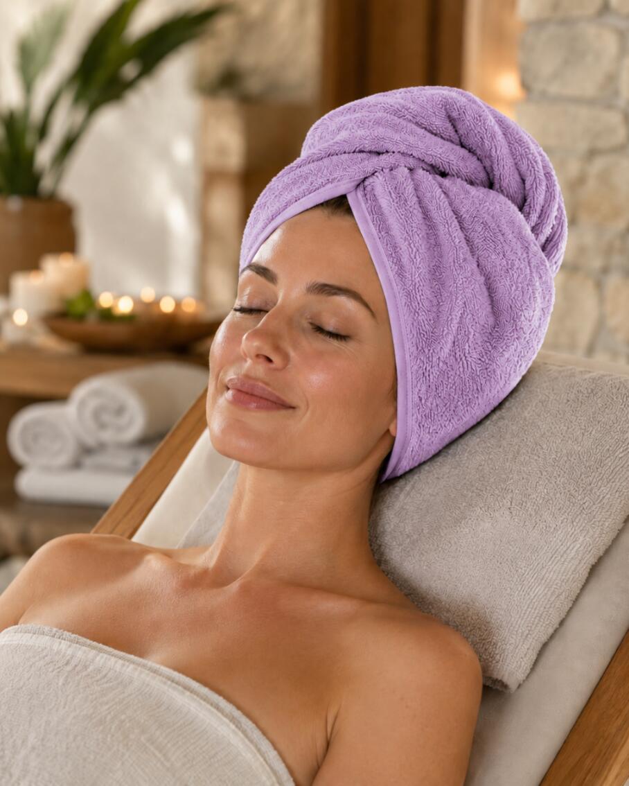 Ręcznik turban do włosów szybkoschnący mikrofibra guzik Aqua-Sport Turban 5/7