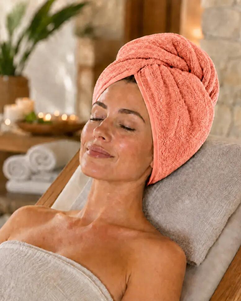 Ręcznik turban do włosów szybkoschnący mikrofibra guzik Aqua-Sport Turban 5/7