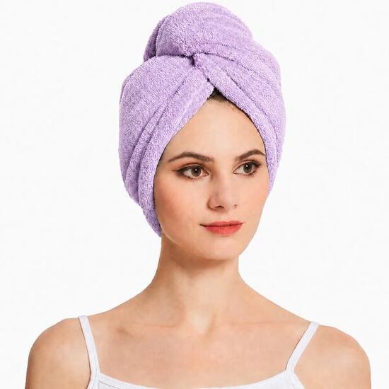 Ręcznik turban do włosów szybkoschnący mikrofibra guzik Aqua-Sport Turban