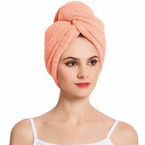 Ręcznik turban do włosów szybkoschnący mikrofibra guzik Aqua-Sport Turban