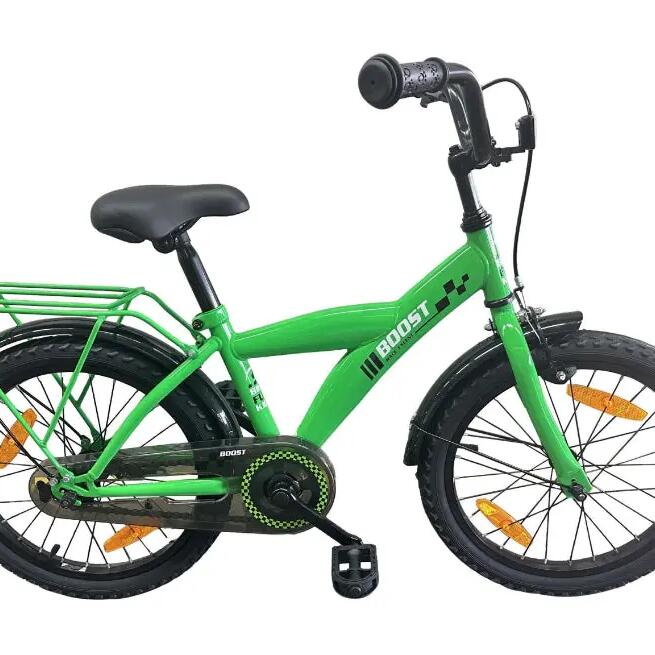 Bike Fun Kids Boost 18" boys' bike - green, steel frame, coaster + handbrake