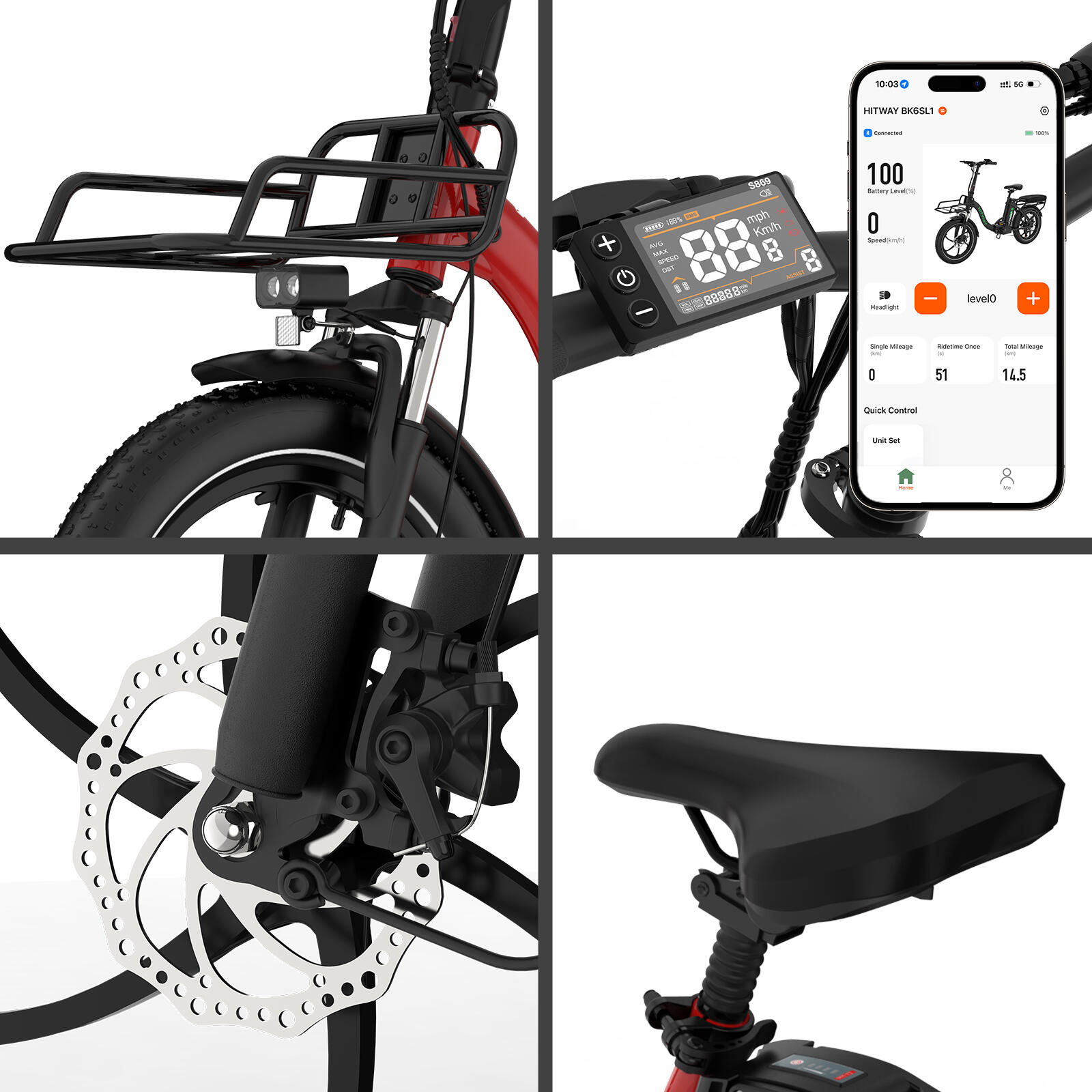 Bici elettrica pieghevole fat bike 20*3,0" 150km BK6S 5/7