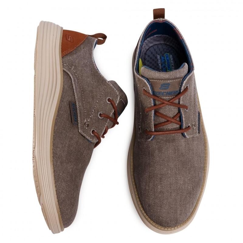 Baskets Skechers Pexton, Beige, Hommes 3/5
