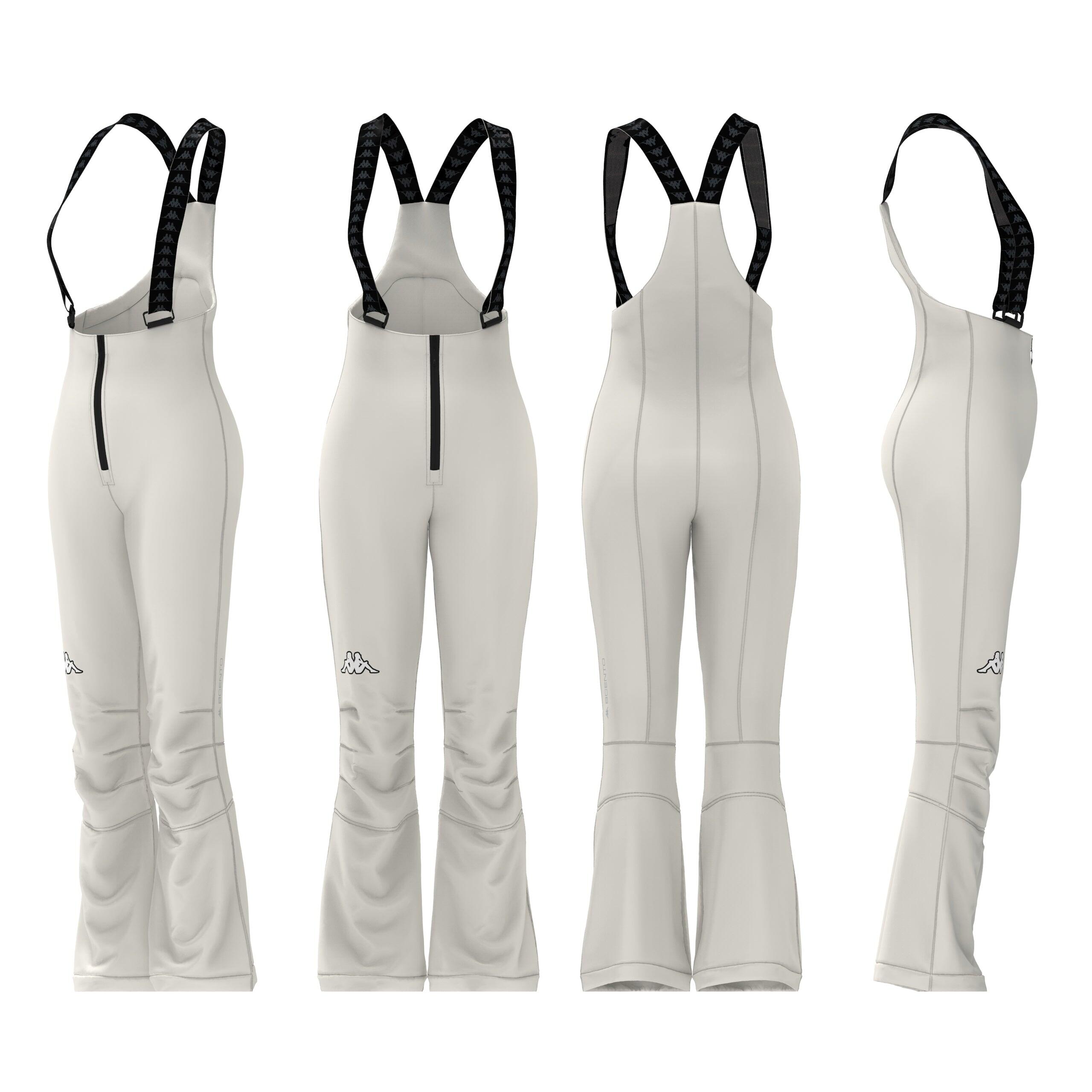Pantaloni tuta da donna in poliammide bianco da sci 3/6