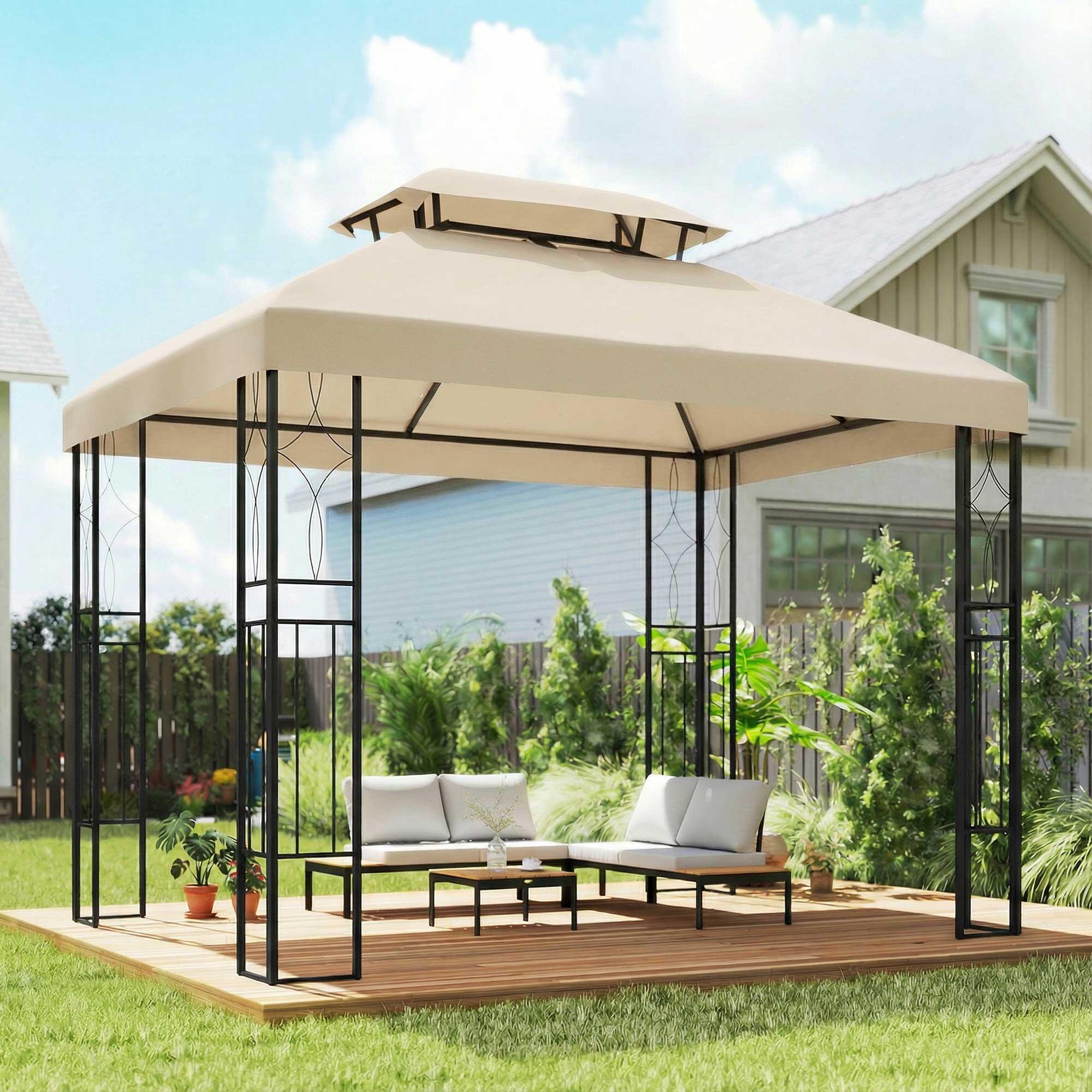 Techo de Repuesto Outsunny 400x300 cm Crema 2/7