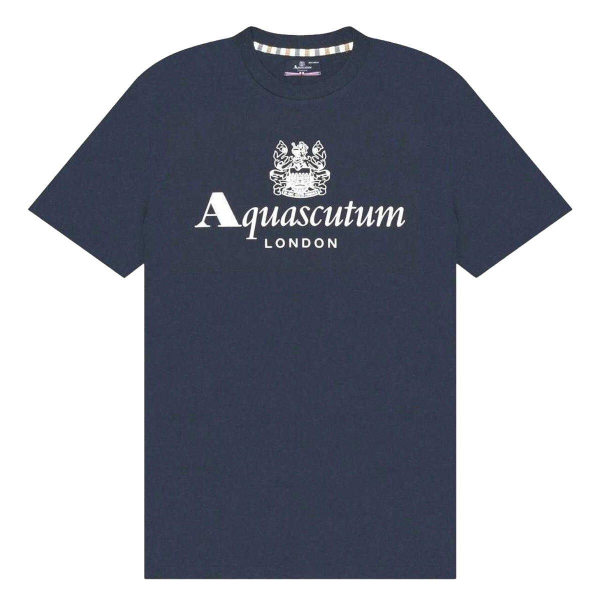 Aquascutum Mens Bordeaux Big Logo T-Shirt