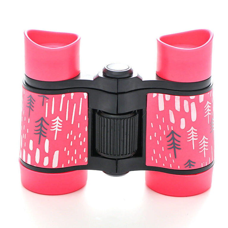 3-piece rubber grip kids binoculars set, pink