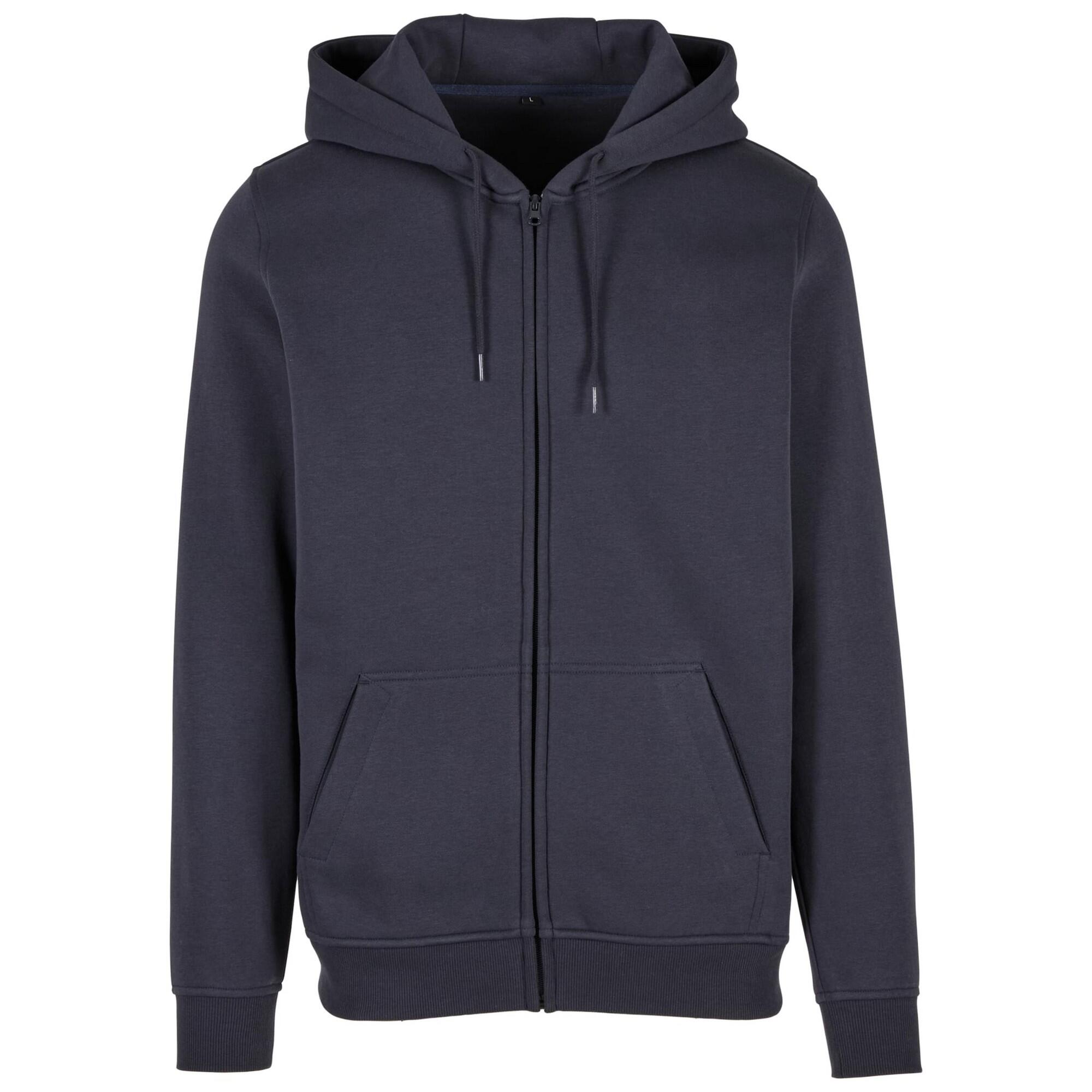 Build Your Brand Mens Heavy Zip Up Hoodie