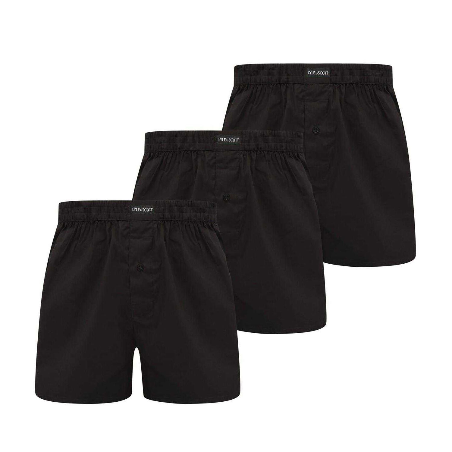 Lyle & Scott Mens Golf Plain Regular Boxer Shorts (Pack of 3)