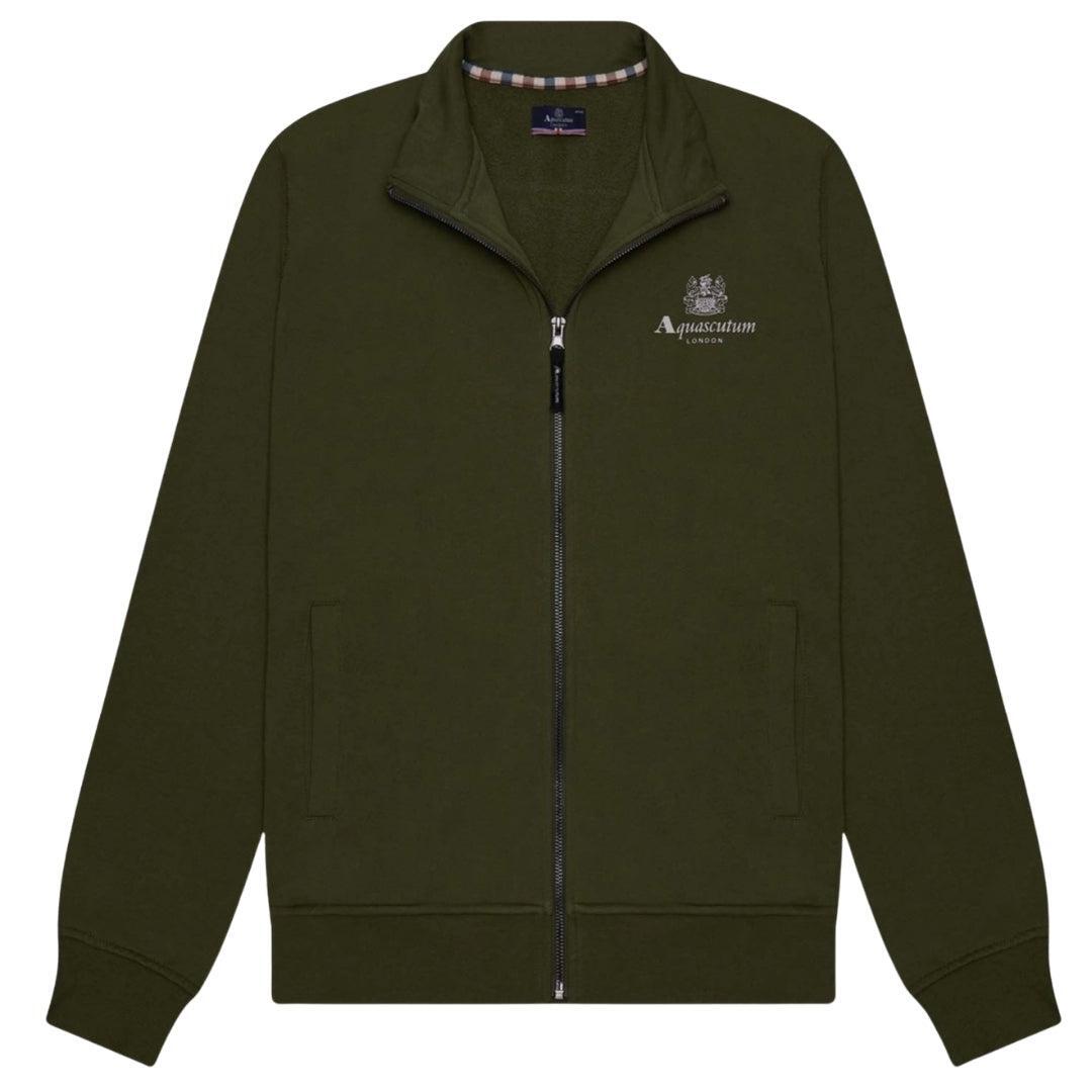 Aquascutum Mens Small Logo Mock Neck Active Fleece Jacket