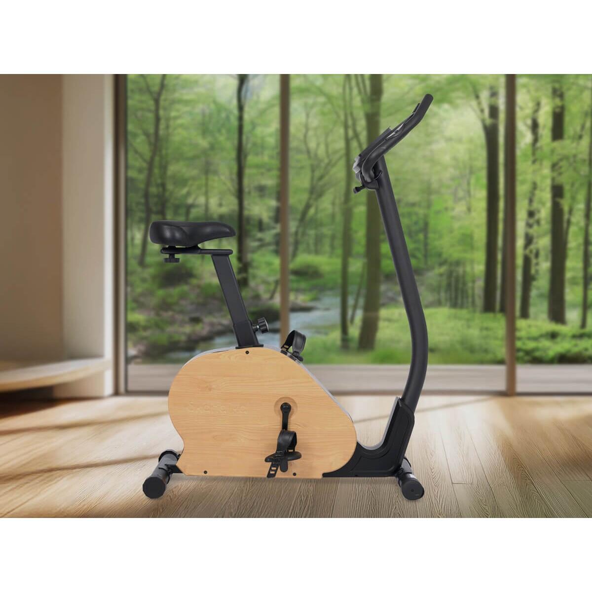 Ergómetro Treliv P8 - bicicleta estática de hierro e madera - pantalla LED 2/8
