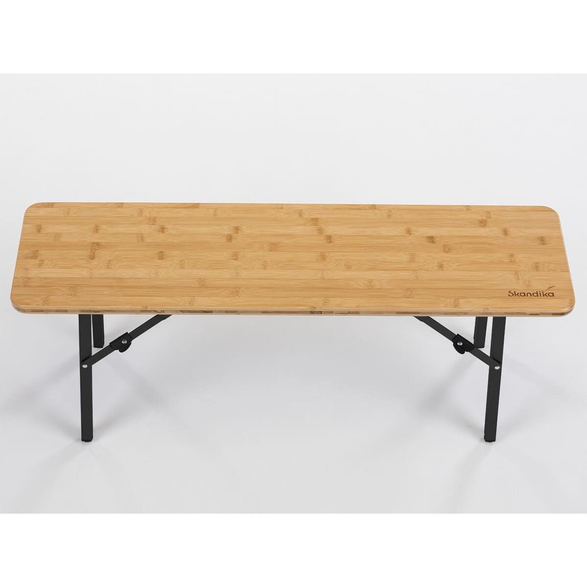 Lot de 2 bancs Tobro - banc de camping pique-nique en bambou - 100 x 27 x 39 cm 2/7