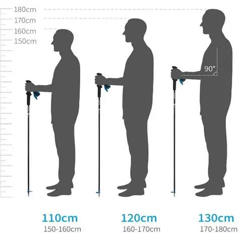 Trekkingstöcke - Nordic Walking - faltbar - verstellbar 65-135 cm - schwarz 4/6