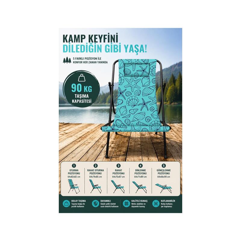 Katlanabilir Kamp Plaj Sandalyesi Şezlong