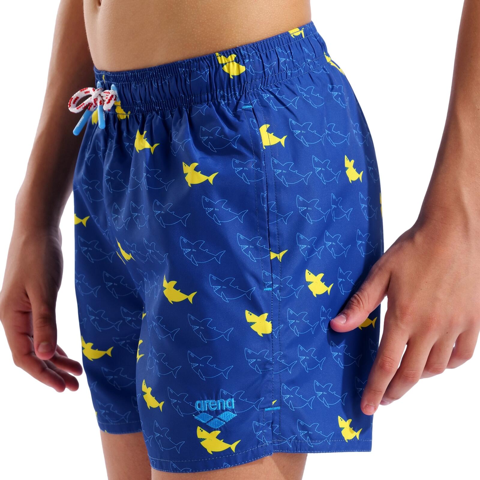 Badehose schnelltrocknend chlorbeständig Jungen - Water Prints Beach Boxer AO 3/7