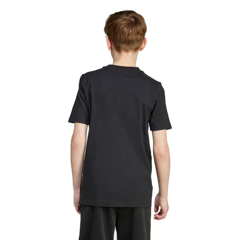 Adidas T-Shirt Ragazzo Logo Mimetico in Cotone Girocollo Casual Nero 8A 2/2