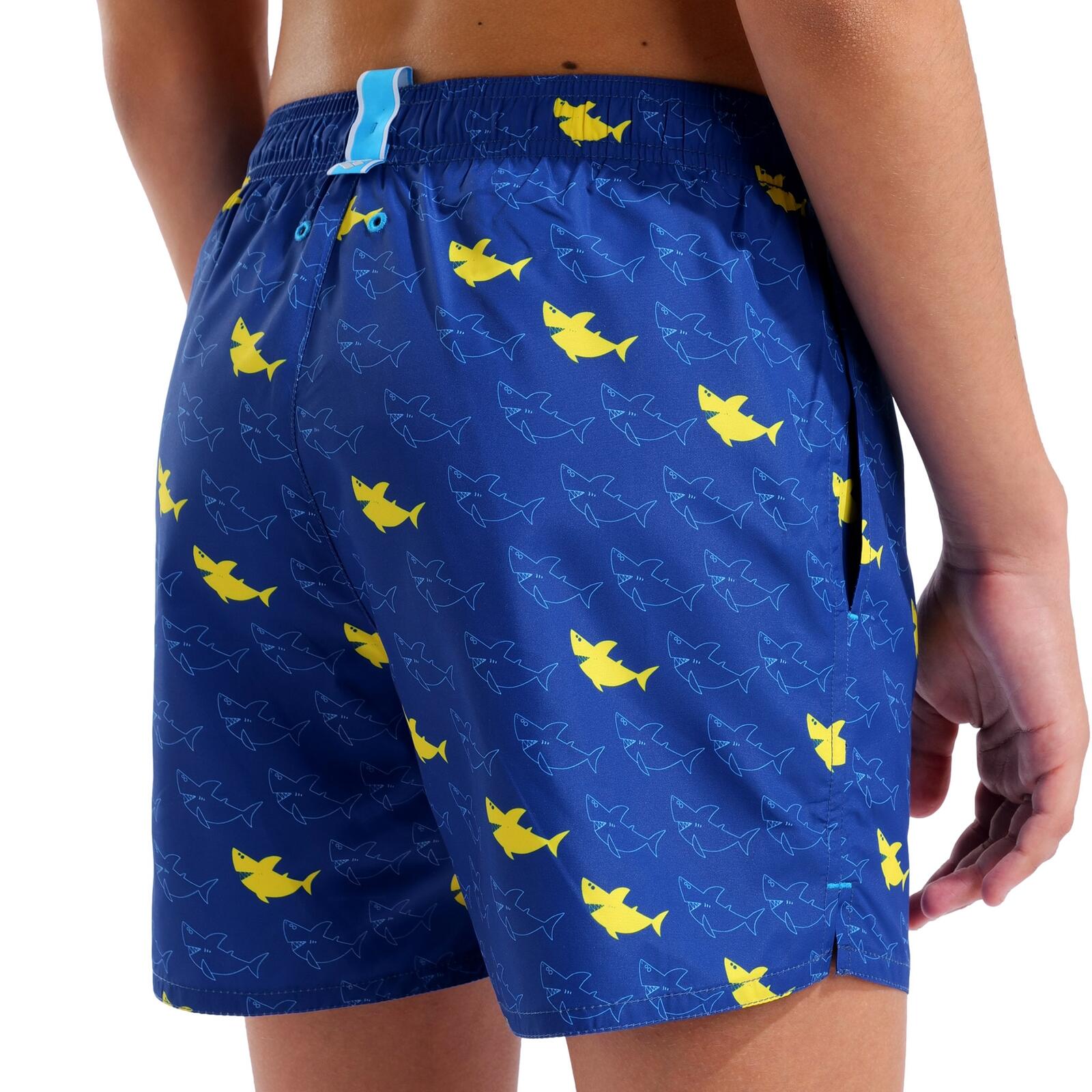 Badehose schnelltrocknend chlorbeständig Jungen - Water Prints Beach Boxer AO 5/7