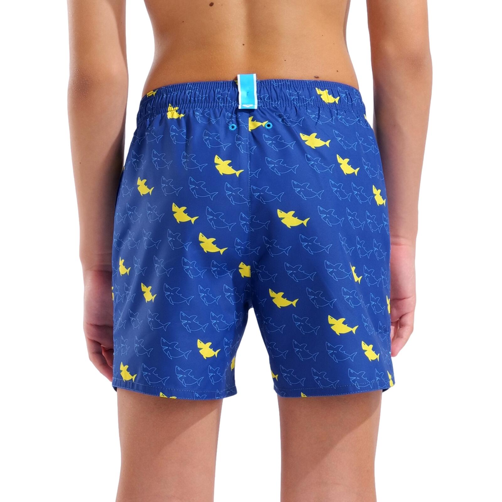 Badehose schnelltrocknend chlorbeständig Jungen - Water Prints Beach Boxer AO 4/7