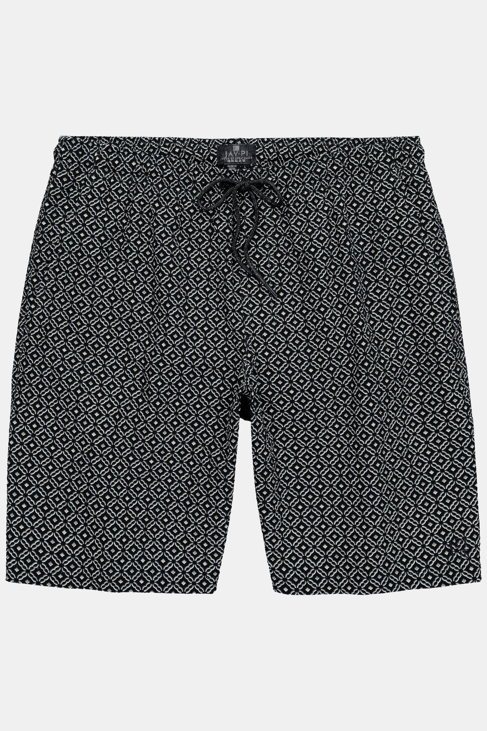Herren Badeshorts Beachwear Seersucker-Struktur Alloverprint Elastikbund 4/5