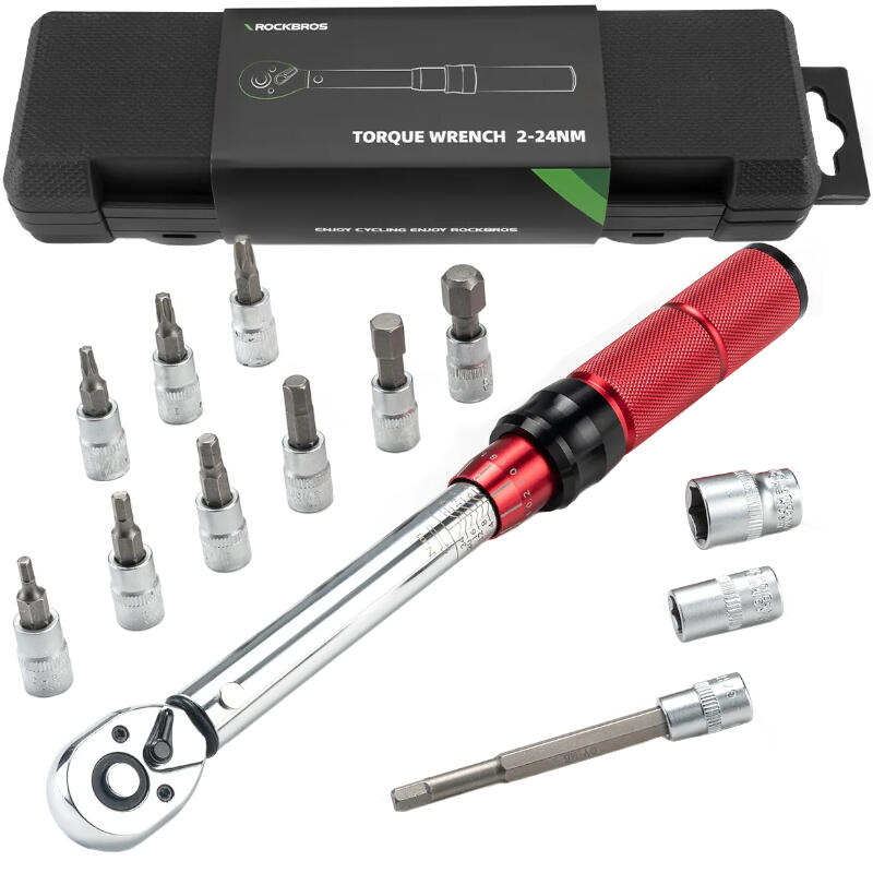 Klucz rowerowy dynamometryczny 1/4" 2–24 nm Rockbros przedłużka 1/7