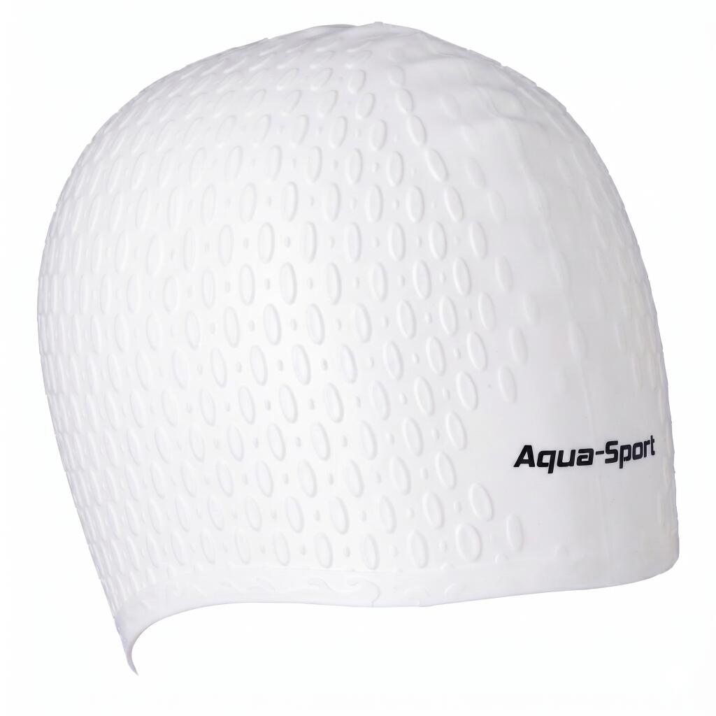 Aqua Sport czepek silikonowy kitka white na długie włosy AS1270 3/6