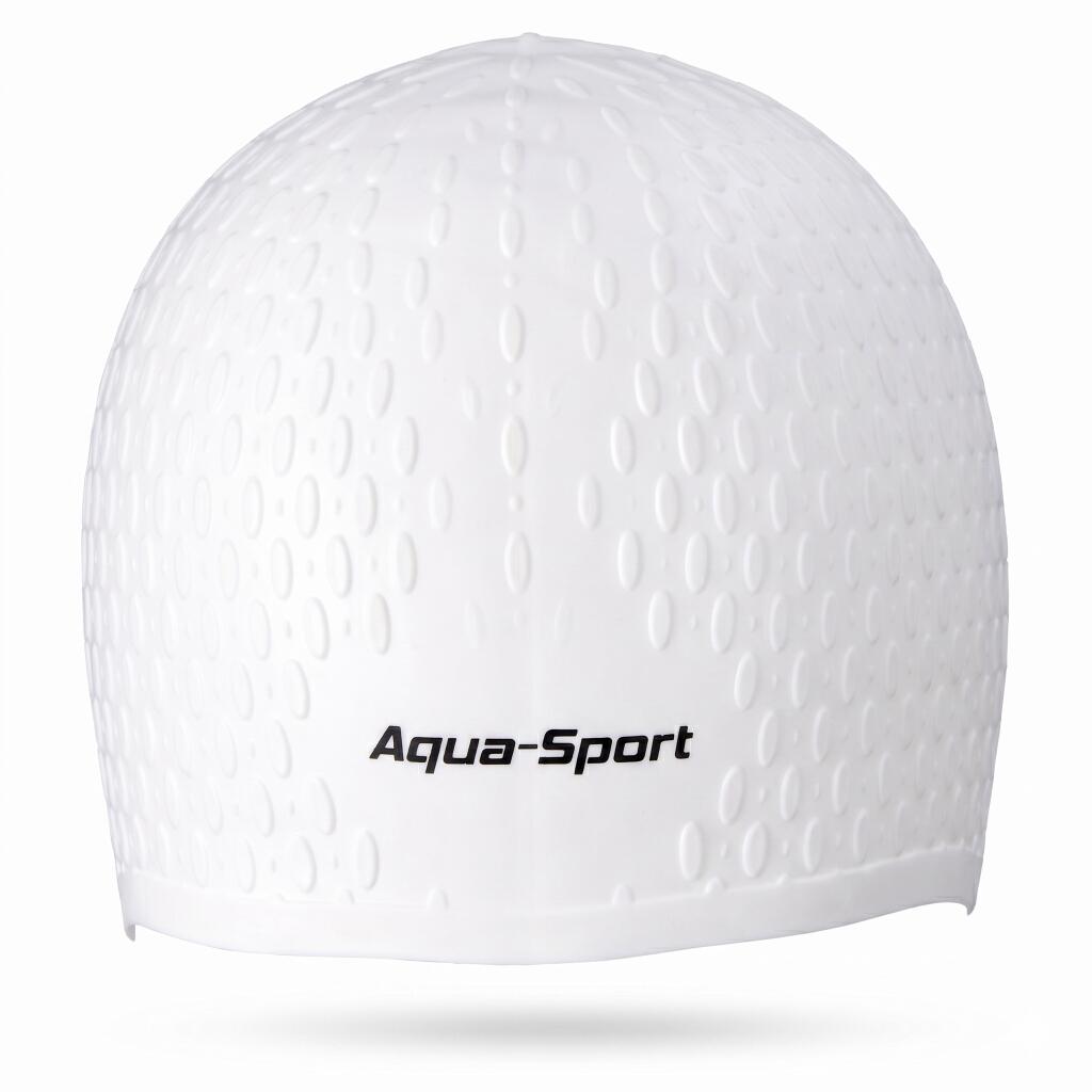 Aqua Sport czepek silikonowy kitka white na długie włosy AS1270 2/6