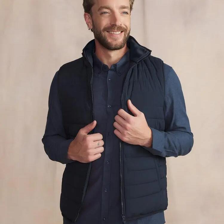 Men's TBS Josef Navy Sleeveless Puffer Gilet