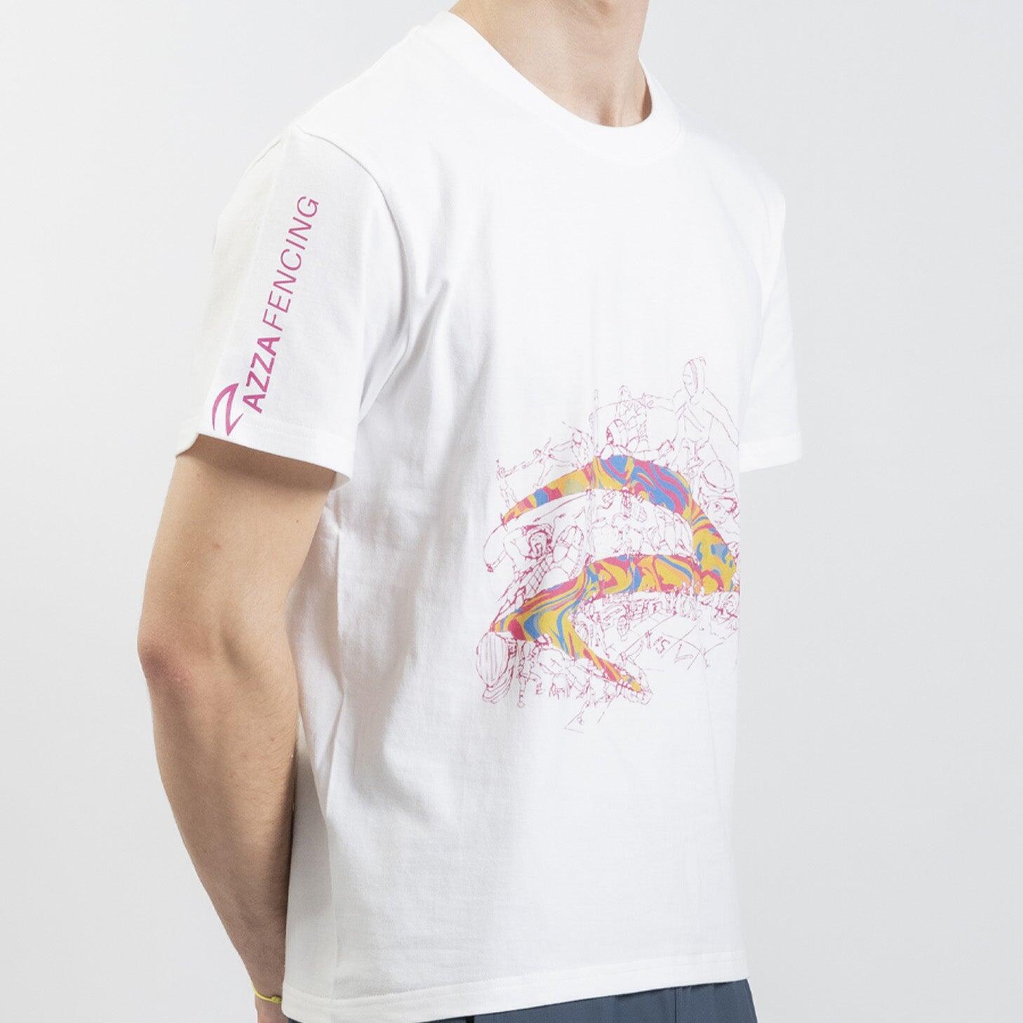 AZZA FENCING Camiseta de algodão pesada com padrão elétrico 4/6